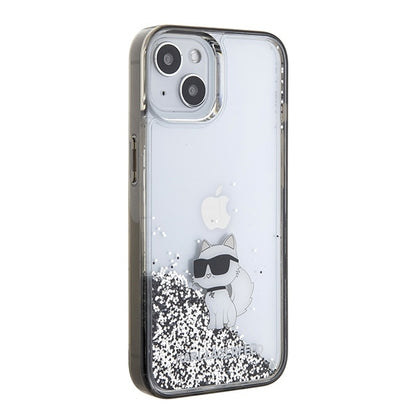 Θήκη για Apple iPhone 15 / 14 / 13, Karl Lagerfeld, Liquid Glitter Choupette, Διάφανη