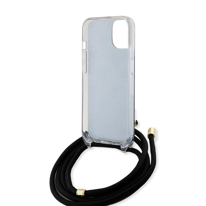Θήκη για Apple iPhone 15, Guess, 4G IML Printed Crossbody, Μαύρη