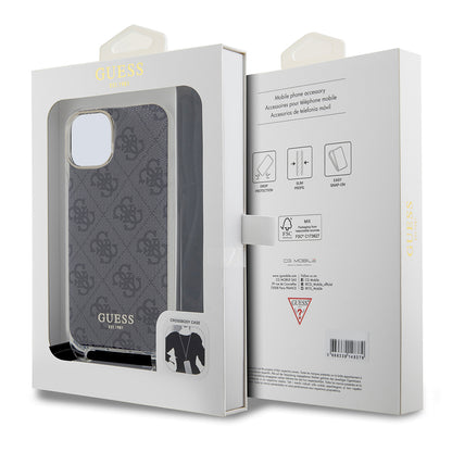 Θήκη για Apple iPhone 15, Guess, 4G IML Printed Crossbody, Μαύρη