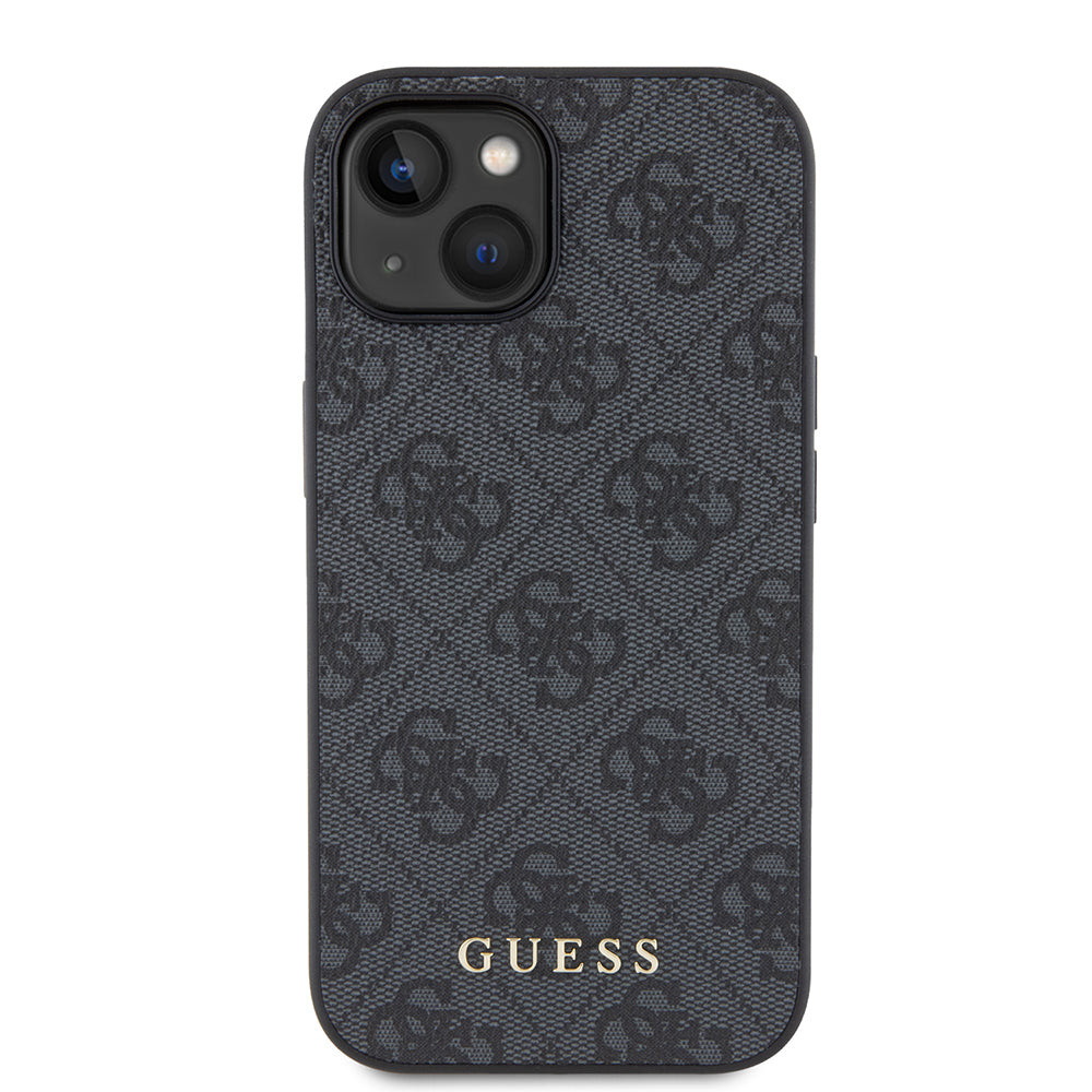 Θήκη για Apple iPhone 15, Guess, 4G Metal Gold Logo, Γκρι