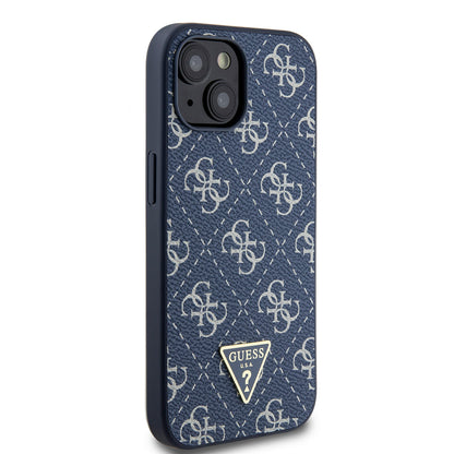 Case for Apple iPhone 15, Guess, 4G Triangle Logo, Blue