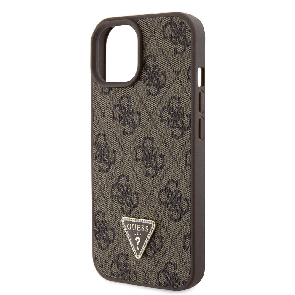 Θήκη για Apple iPhone 15, Guess, Crossbody 4G Metal Logo, Καφέ