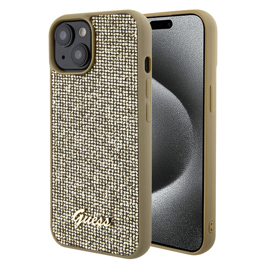 Θήκη για Apple iPhone 15, Guess, Disco Metal Script, Χρυσή