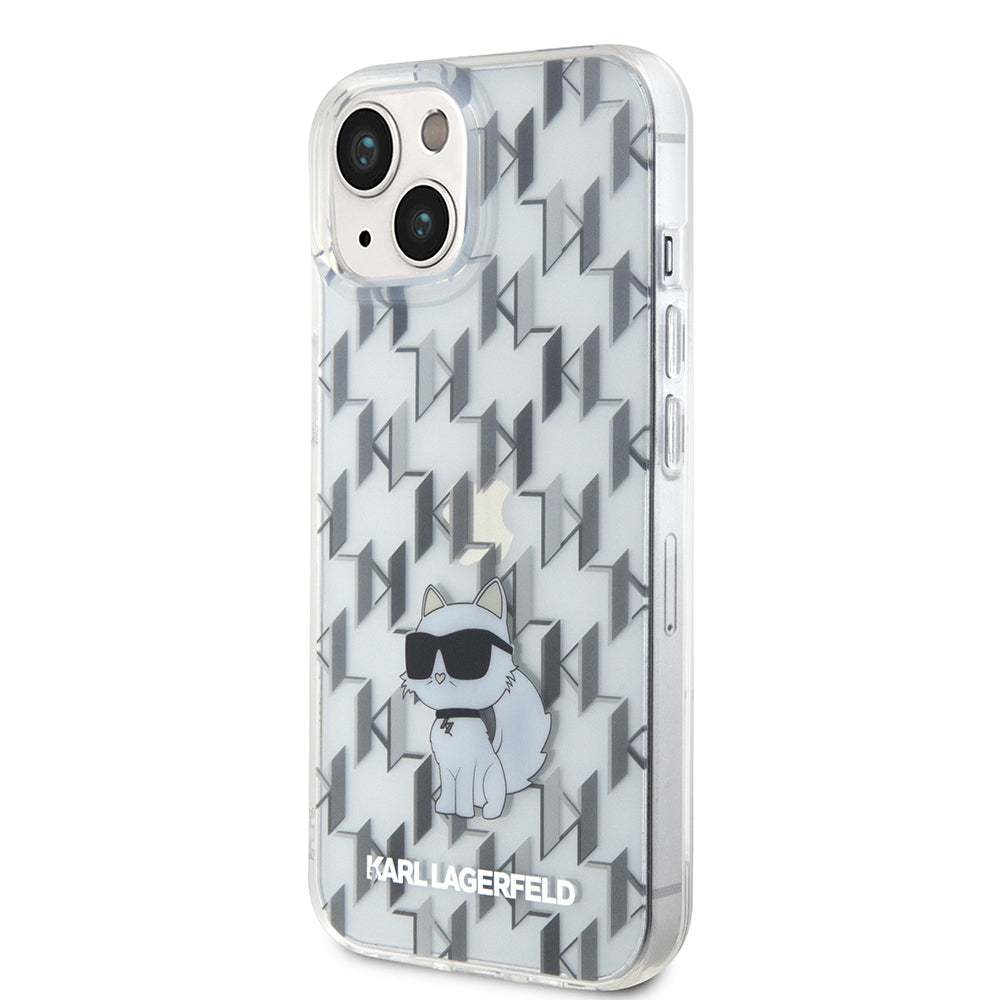 Θήκη για Apple iPhone 15, Karl Lagerfeld, Monogram Choupette, Διάφανη