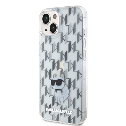 Θήκη για Apple iPhone 15, Karl Lagerfeld, Monogram Choupette, Διάφανη
