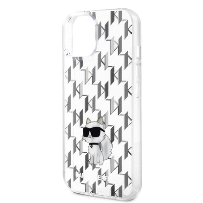 Θήκη για Apple iPhone 15, Karl Lagerfeld, Monogram Choupette, Διάφανη