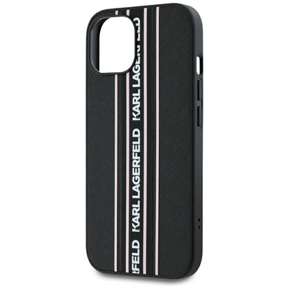 Θήκη για Apple iPhone 15, Karl Lagerfeld, Saffiano Athleisure Stripes with Strap, Ροζ