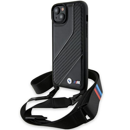 Θήκη για Apple iPhone 15 Plus, BMW, M Edition Carbon Stripe & Strap, Μαύρο