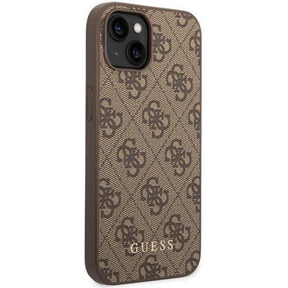 Θήκη για Apple iPhone 15 Plus, Guess, 4G Metal Gold Logo, Καφέ