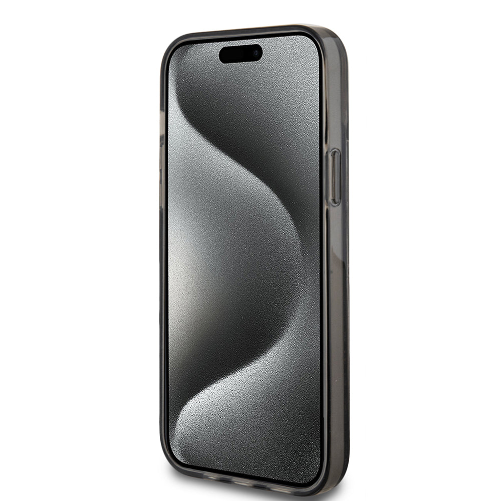 Θήκη για Apple iPhone 15 Plus, Guess, Liquid Glitter Gold Stripes, Μαύρη