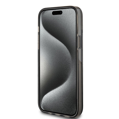 Θήκη για Apple iPhone 15 Plus, Guess, Liquid Glitter Gold Stripes, Μαύρη