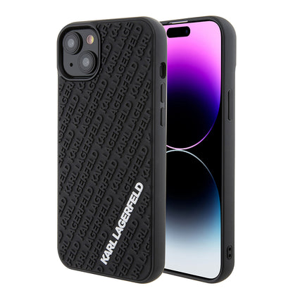 Θήκη για Apple iPhone 15 Plus, Karl Lagerfeld, 3D Rubber Multi Logo, Μαύρη