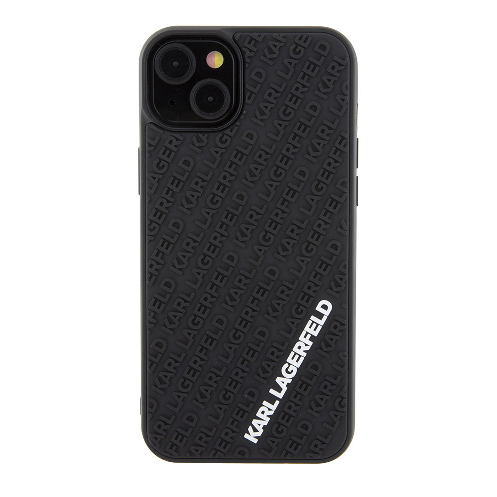 Θήκη για Apple iPhone 15 Plus, Karl Lagerfeld, 3D Rubber Multi Logo, Μαύρη