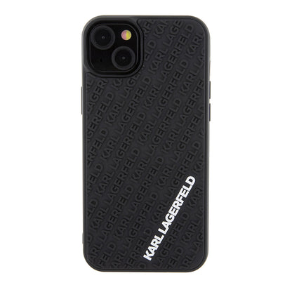 Θήκη για Apple iPhone 15 Plus, Karl Lagerfeld, 3D Rubber Multi Logo, Μαύρη