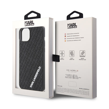 Θήκη για Apple iPhone 15 Plus, Karl Lagerfeld, 3D Rubber Multi Logo, Μαύρη