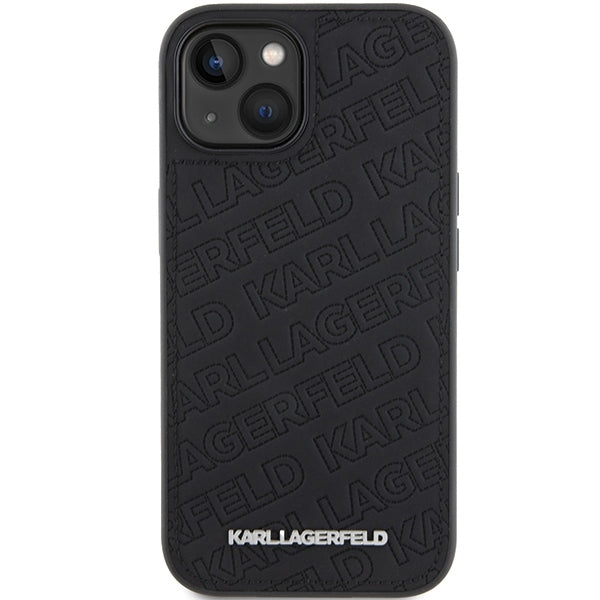Θήκη για Apple iPhone 15 Plus, Karl Lagerfeld, Διαγώνιο Καπιτονέ Σχέδιο K, Μαύρη