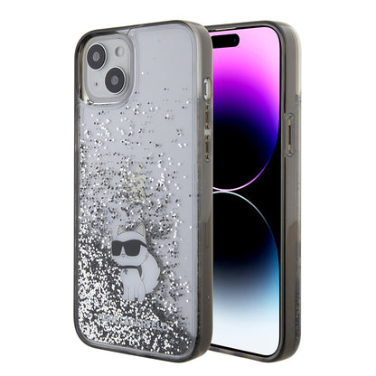 Θήκη για Apple iPhone 15 Plus, Karl Lagerfeld, Liquid Glitter Choupette, Διάφανη