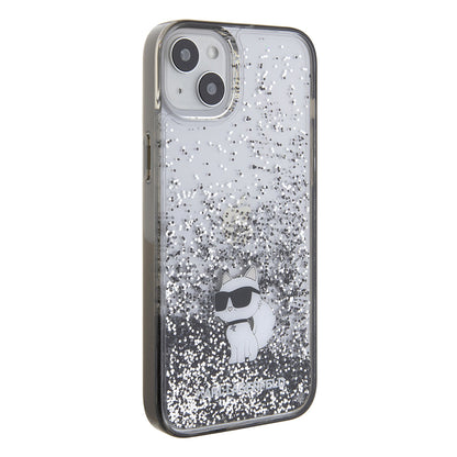 Θήκη για Apple iPhone 15 Plus, Karl Lagerfeld, Liquid Glitter Choupette, Διάφανη