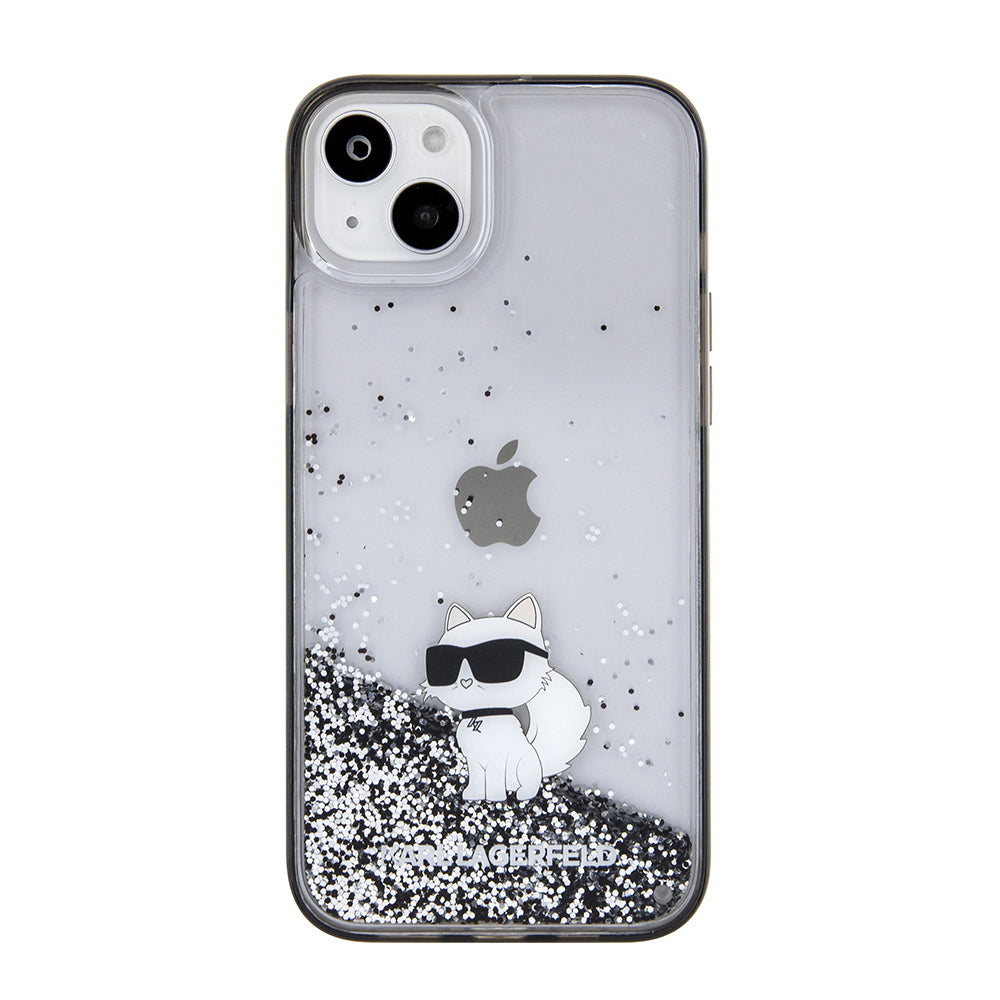 Θήκη για Apple iPhone 15 Plus, Karl Lagerfeld, Liquid Glitter Choupette, Διάφανη