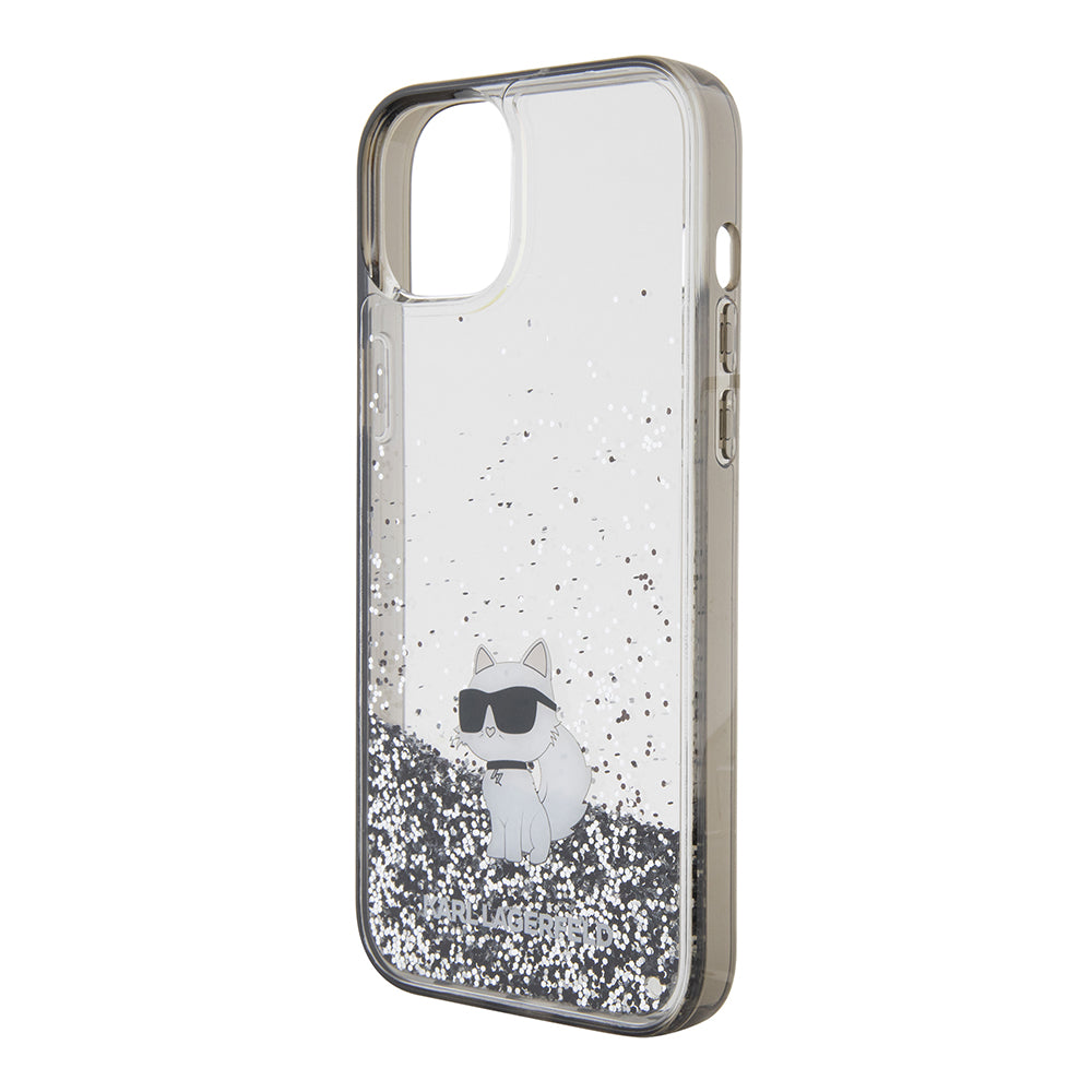 Θήκη για Apple iPhone 15 Plus, Karl Lagerfeld, Liquid Glitter Choupette, Διάφανη