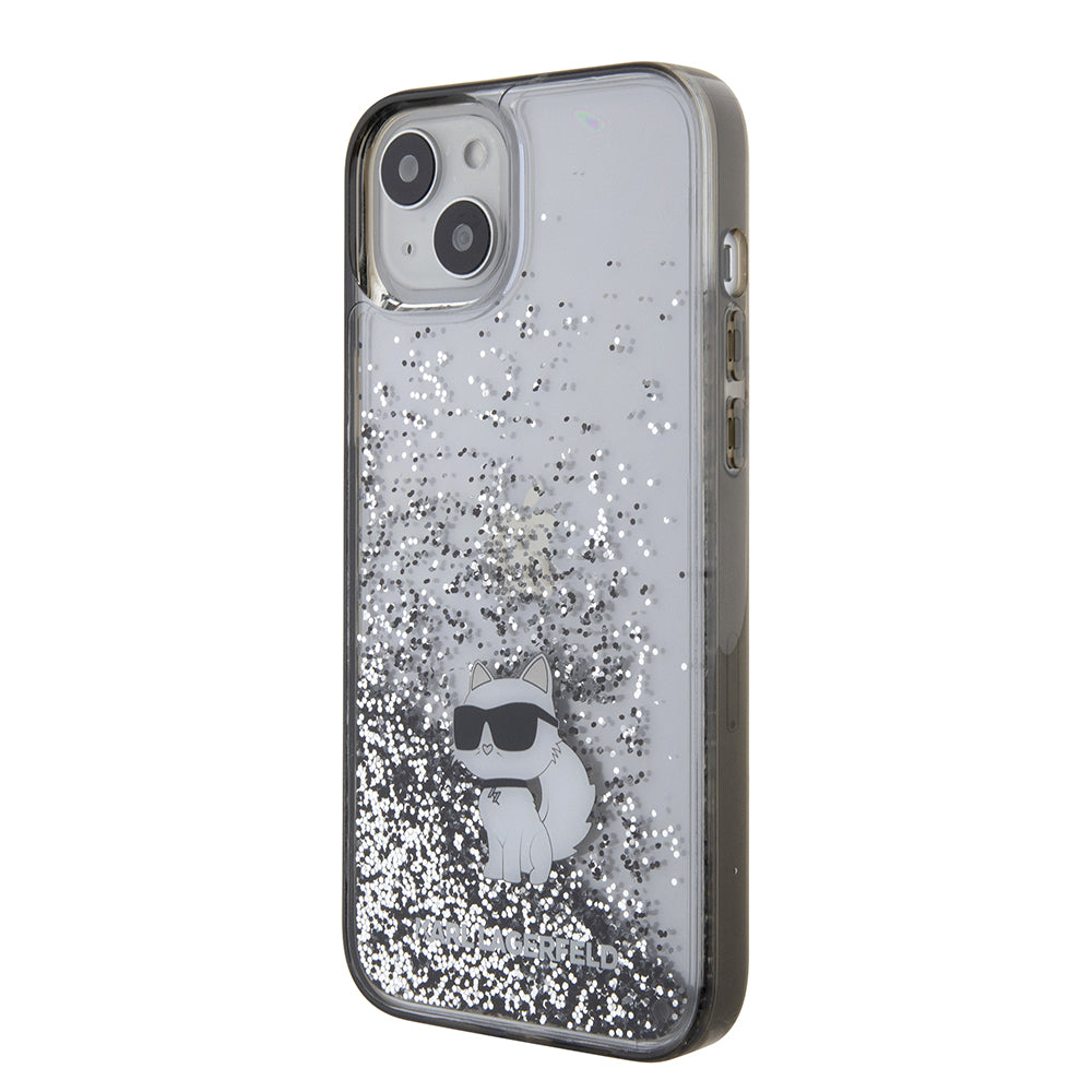 Θήκη για Apple iPhone 15 Plus, Karl Lagerfeld, Liquid Glitter Choupette, Διάφανη