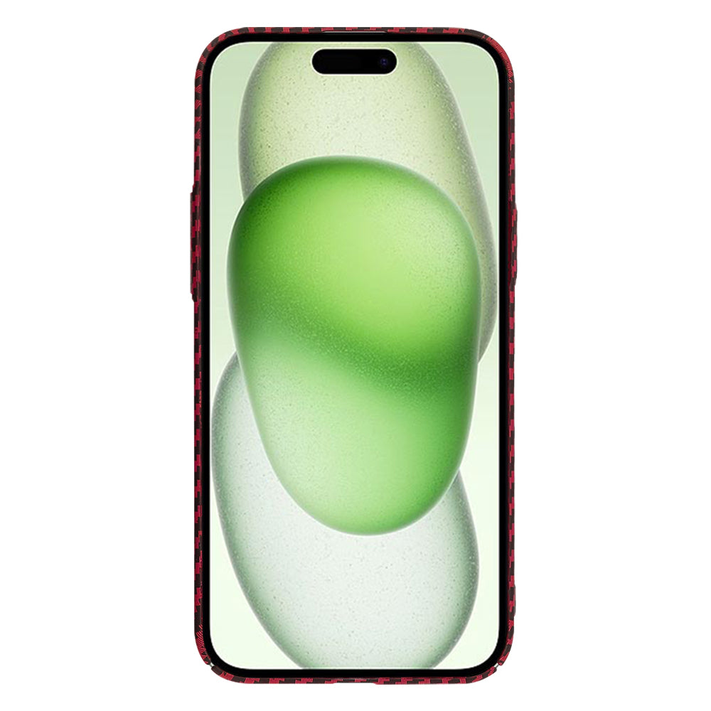 Case for Apple iPhone 15 Plus, Techsuit, Carbonite FiberShell, Red