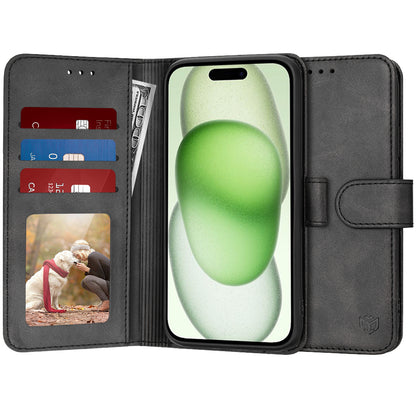 Case for Apple iPhone 15 Plus, Techsuit, Diary Book, Black