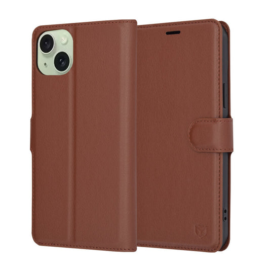 Θήκη για Apple iPhone 15 Plus, Techsuit, Leather Folio, Καφέ