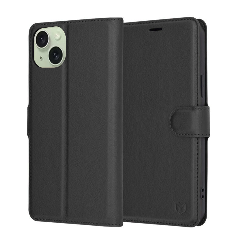Θήκη για Apple iPhone 15 Plus, Techsuit, Leather Folio, Μαύρο