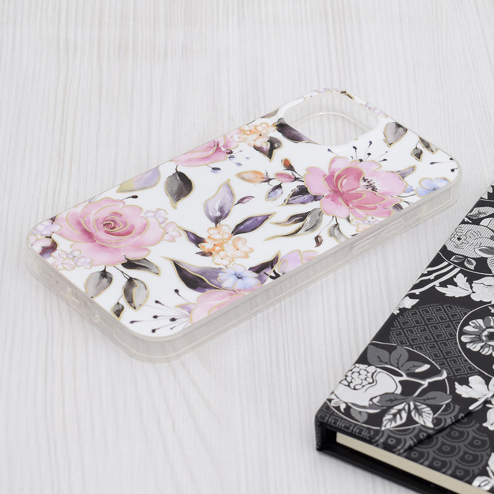 Θήκη για Apple iPhone 15 Plus, Techsuit, Marble, Λευκό