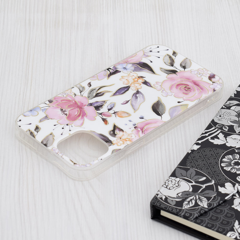 Θήκη για Apple iPhone 15 Plus, Techsuit, Marble, Λευκό