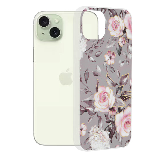 Θήκη για Apple iPhone 15 Plus, Techsuit, Marble, Γκρι