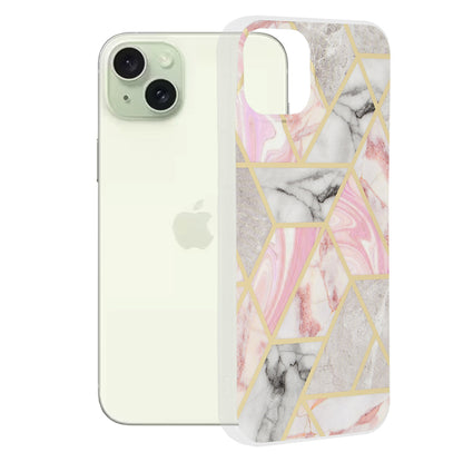 Θήκη για Apple iPhone 15 Plus, Techsuit, Marble, Ροζ