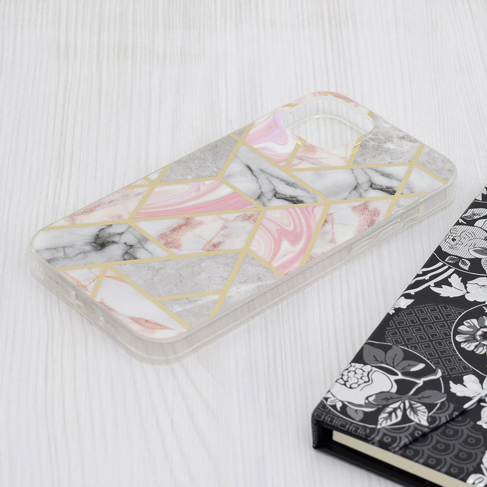 Θήκη για Apple iPhone 15 Plus, Techsuit, Marble, Ροζ