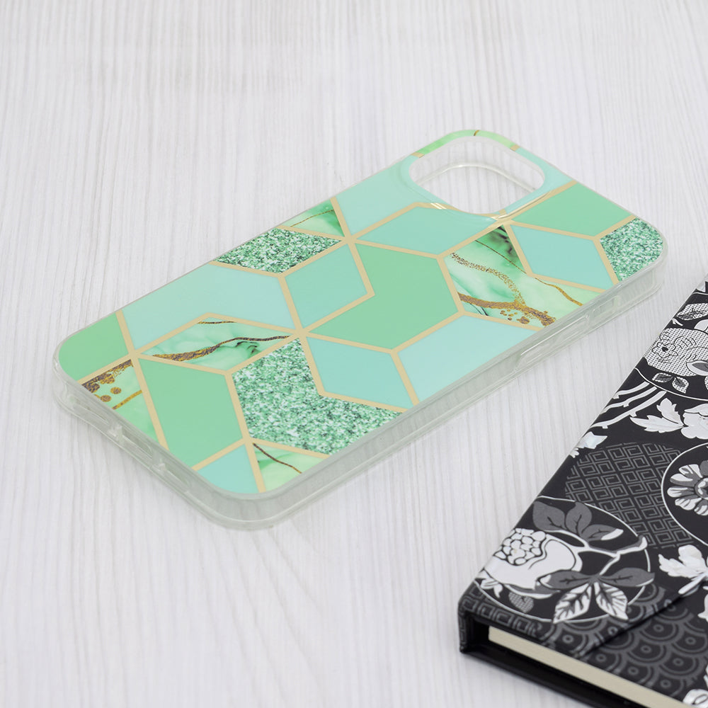 Θήκη για Apple iPhone 15 Plus, Techsuit, Marble, Πράσινο