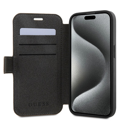 Θήκη για Apple iPhone 15 Pro, Guess, 4G Book, Καφέ