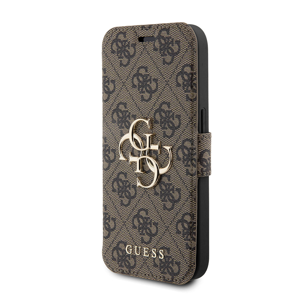 Θήκη για Apple iPhone 15 Pro, Guess, 4G Book, Καφέ
