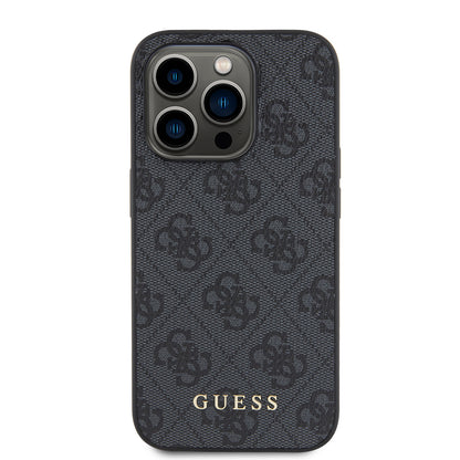 Θήκη για Apple iPhone 15 Pro, Guess, 4G Metal Gold Logo, Γκρι