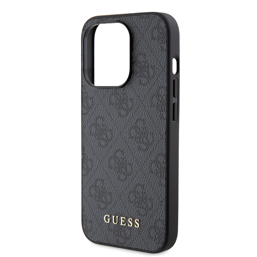 Θήκη για Apple iPhone 15 Pro, Guess, 4G Metal Gold Logo, Γκρι