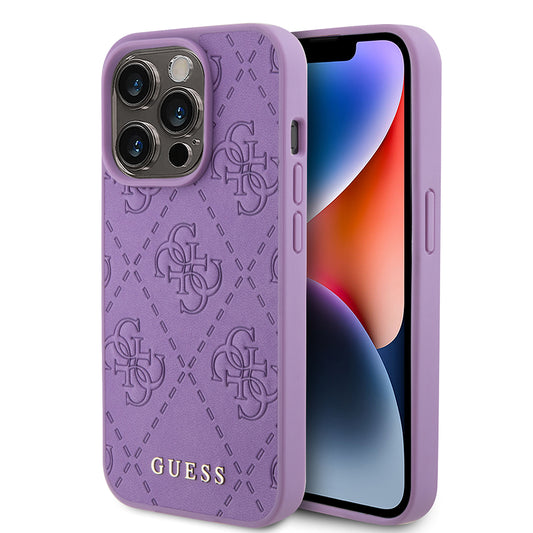 Θήκη για Apple iPhone 15 Pro, Guess, 4G Stamped, Ανοιχτό Μωβ