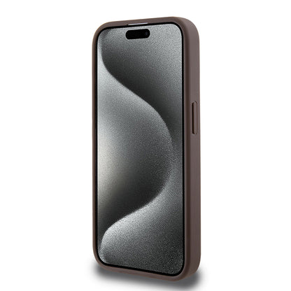 Θήκη για Apple iPhone 15 Pro, Guess, 4G Stripe, Καφέ
