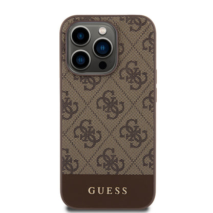 Θήκη για Apple iPhone 15 Pro, Guess, 4G Stripe, Καφέ