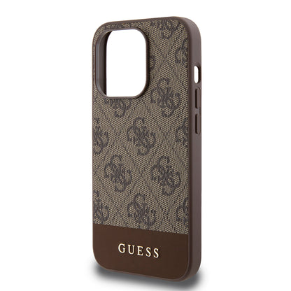 Θήκη για Apple iPhone 15 Pro, Guess, 4G Stripe, Καφέ