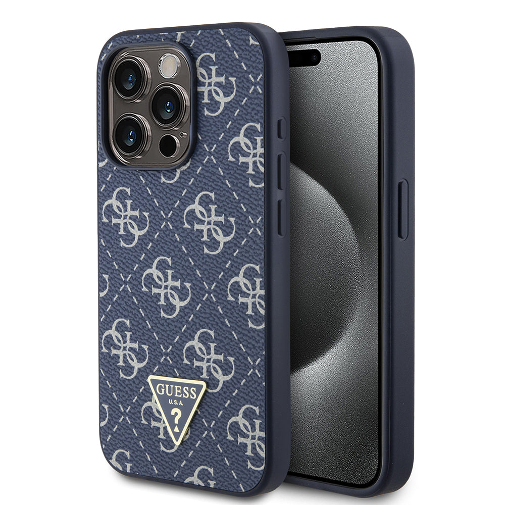 Θήκη για Apple iPhone 15 Pro, Guess, 4G Triangle Logo, Μπλε