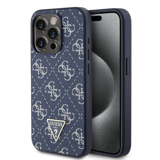 Θήκη για Apple iPhone 15 Pro, Guess, 4G Triangle Logo, Μπλε