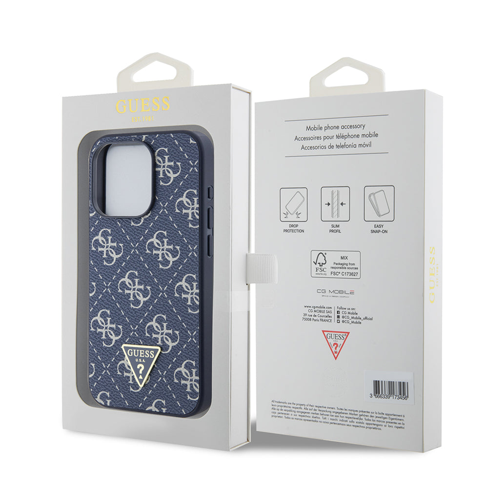 Θήκη για Apple iPhone 15 Pro, Guess, 4G Triangle Logo, Μπλε