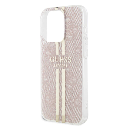 Θήκη για Apple iPhone 15 Pro, Guess, IML 4G Gold Stripe, Ροζ