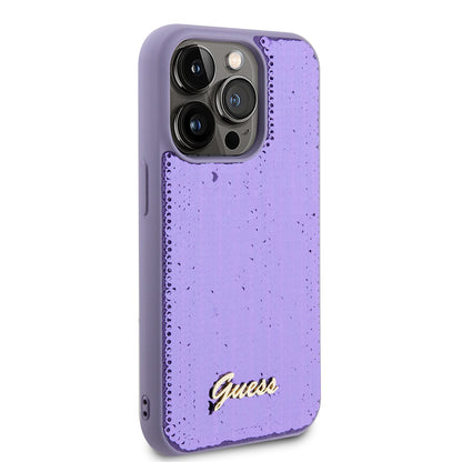 Θήκη για Apple iPhone 15 Pro, Guess, Sequin Script Metal, Μωβ