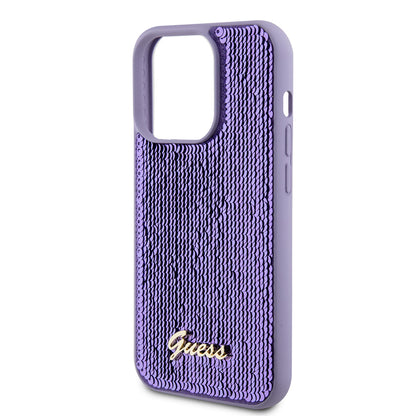Θήκη για Apple iPhone 15 Pro, Guess, Sequin Script Metal, Μωβ