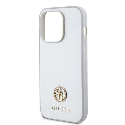 Θήκη για Apple iPhone 15 Pro, Guess, Strass Metal Logo, Ασημί